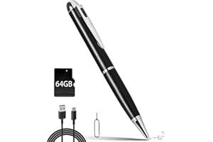 baoinse 64G Spy Camera Pen, 1080P FHD Hidden Camera, Rechargeable Nanny Camera - Body Camera, Portable Screet Camera for Home, Indoor, Baby Monitoring