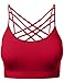 Sports Bra Criss Cross Strappy Bandeau Cami Wirefree Bralette Tops RED SM