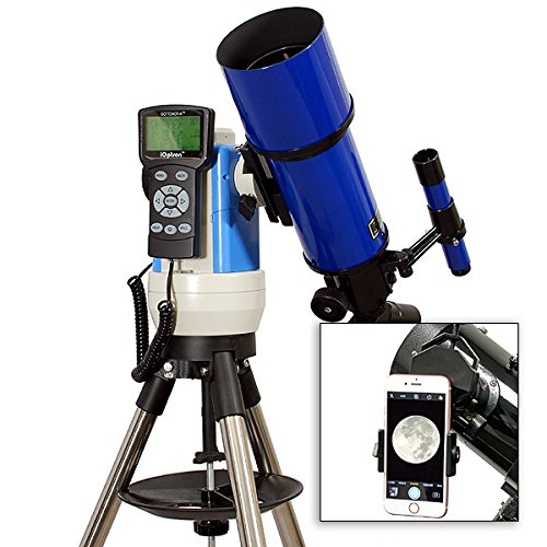 TwinStar Blue 80mm iOptron Computerized GPS Equatorial Refractor Telescope With Universal Smartphone Camera Adapter