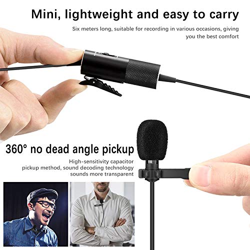 Lavalier Microphone, IUKUS Professional Clipon Lapel Mic