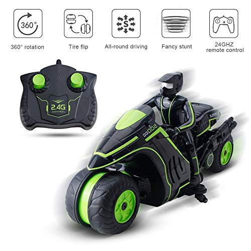Womdee Remote Control Stunt Motorcycle, 2.4G 360 Degree Spinning Action Rotating Drift Stunt Motorbike High Speed RC Motorbikes, Drift Stunt Car Motorbike for Kids Age 4,5,6,7,8 and Up Year Old - Thumbnail 7