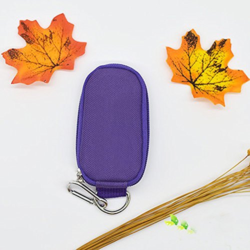 Keychain Essential Oil Carrying Case Holds 10 Bottles 2ml&3ml for Travel or Home Storage Shockproof Padded Thick Foam Inside with Six Colors(Purple)