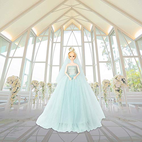 Abree 3 Stück Kleider Set Abendkleid Ballkleid Prinzessin Kleidung Dress Bekleidung mit Brautschleier für Puppen Weihnachten Party Geschenke (A) – Bild 4