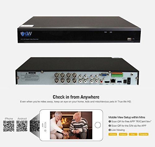 GW Security 8 Channel 5 Megapixel 5 in 1 DVR + 6 x HD-TVI 5MP 1920P Vari-Focal Zoom Outdoor/Indoor CCTV Dome Security Camera System with Pre-Installed 2TB Hard Drive