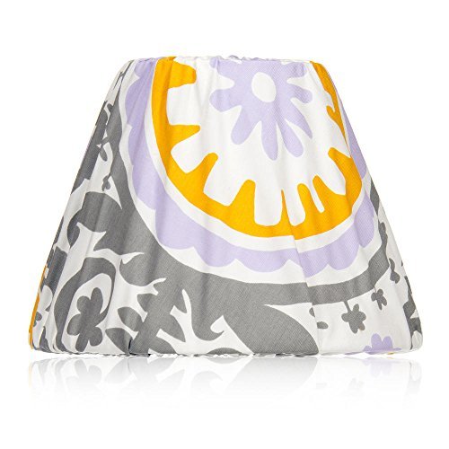 Sweet Potato Fiona Suzani Lamp Shade Only, White/Purple/Yellow, 9" x 12"