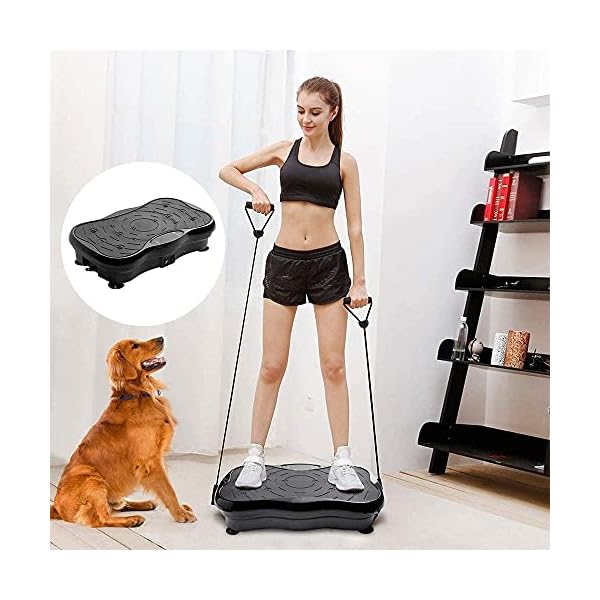 Hmvlw-Fitness-Equipment-Vibration-Exercise-Machine-Adds-Resistance-Band-With-Handle-Built-in-Bluetooth-Speaker-Whole-Body-Exercise-Trainer-Black Hmvlw Fitness Equipment Vibration Exercise Machine Adds Resistance Band With Handle, Built-in Bluetooth Speaker, Whole…