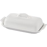 Le Creuset Stoneware Heritage Butter Dish, White