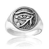 925 Sterling Silver Egypt Eye of Horus Ring - Nickel Free
