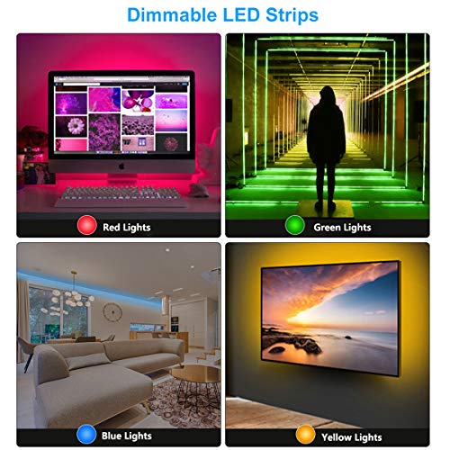 image for LiyuanQ LED Strip Lights, Share Control with APP 16.4ft/5m Plug in RGB