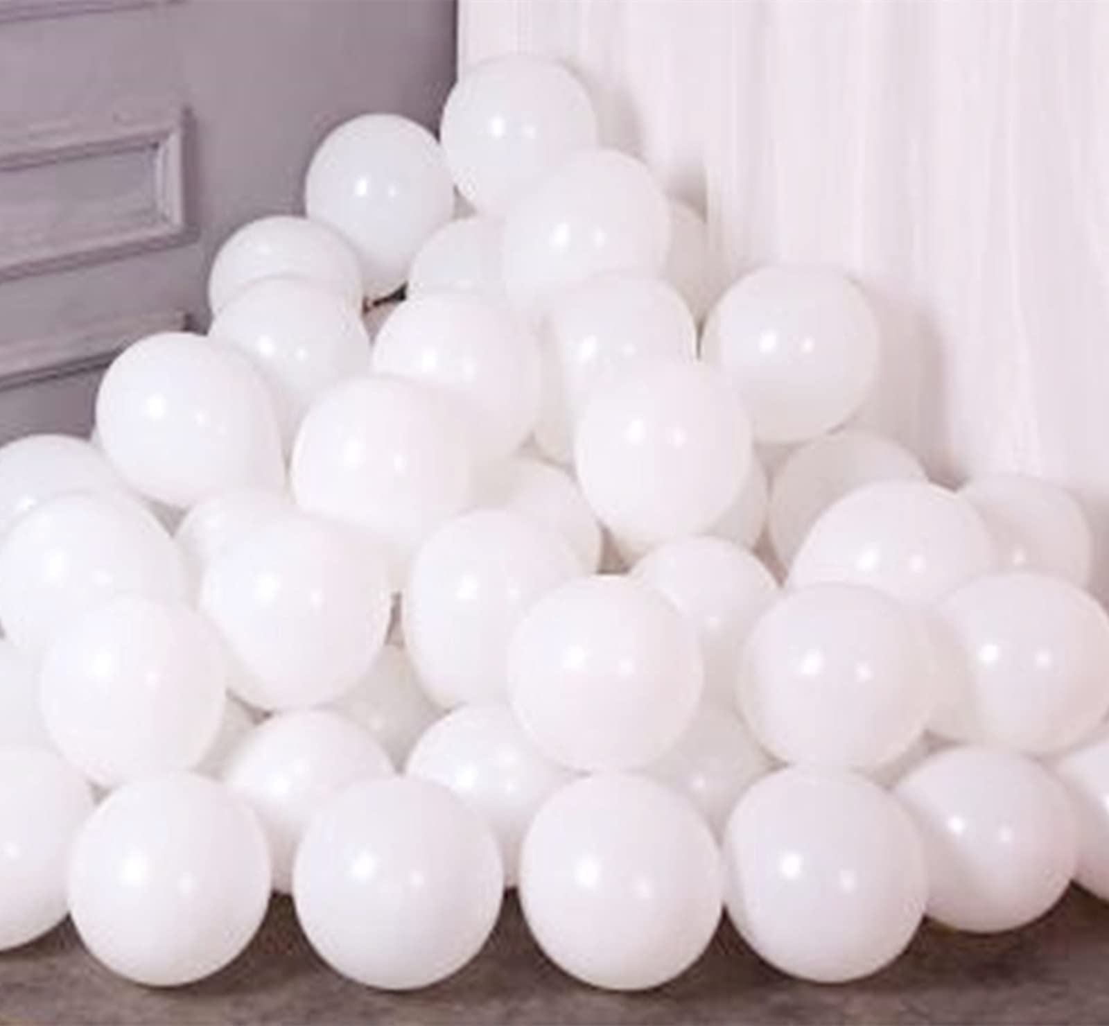100Pcs 10 Inch Mini White Balloons,Helium Balloons Party Balloon Decorative Small Balloons Thick Latex Matte Balloons for Baby Shower Birthday Party Wedding Engagement Anniversary Festival Decorations
