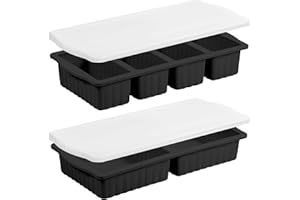 2 Pack Silicone Soup Freezer Containers, Large Ice Cube Tray, Silicone Freezer Trays with Lid for Storing Broth, Soup, Leftov