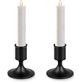 Black Taper Candle Holders, 2-Pack Metal Vintage Candlesticks For Table, Mantel & Wedding Decor - View #6