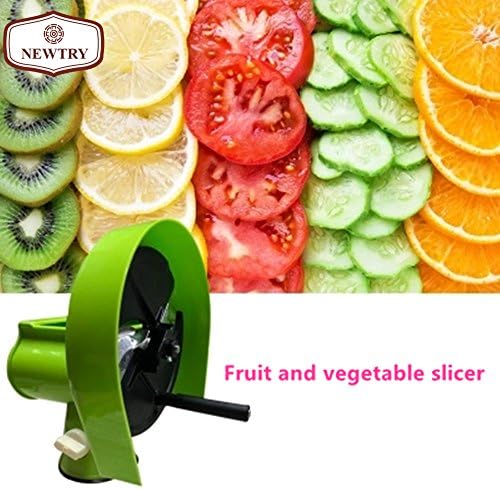 NEWTRY Fruit and Vegetable Slicer 0.5~8mm Thickness Adjustable Double Groove Manual Commercial Lemon Potato Cutting Machine Super Thin Slice for Ginger