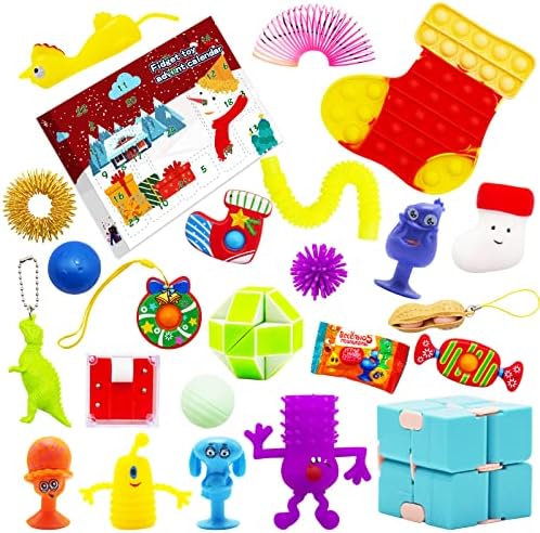 PLEASION Christmas Fidget Sensory Advent Calendar Toys Set Push Bubble PLEASION Christmas Fidget Sensory Advent Calendar Toys Set Push Bubble