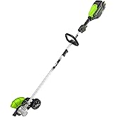 Greenworks 80V All-Terrain Brushless Edger, 8" Steel Blade, 2.25" Pro Depth & Tool-Free Adjust, 27cc Gas Power Equivalent, Battery and Charger Not Included
