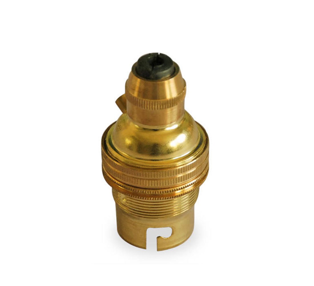 Lampholders Bayonet Cap with Cord Grip and Shade Rings (Brass)
