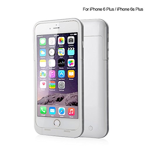 AGMÂ® Smart Design Powerful 5800mAh External Rechargeable Protective Battery Functional Charger Case Cover for iPhone 6 Plus (5.5 inch) (white)