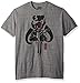 Star Wars Men's Boba Fett Emblem and Blaster Ink Splatter Design T-Shirt, Light Grey Heather, Medium