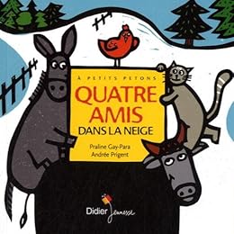Quatre amis dans la neige