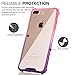 BAISRKE Clear Case for iPhone 7 Plus, Slim Shock Absorption Protective Case Soft TPU Bumper & Hard Plastic Back Cover Phone Cases for iPhone 7 Plus / 8 Plus 5.5 inch - Pink Purple Gradient