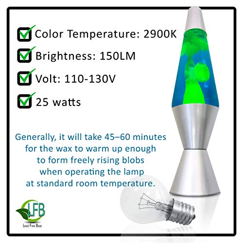 Lava Lamp Bulb 25 Watt, 4 Packs The Lava Original Replacement Bulb for