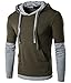 QPNGRP Mens Long Sleeve Hipster Hip Hop Lightweight Hoodie B26 Army Large