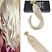 Sunny Straight Remy Platinum Blonde U Tip Fusion Hair Extensions Human Hair-16 Inch(Col #60)Blonde U Tip Human Hair Extensions, 50g/pack 1G/S