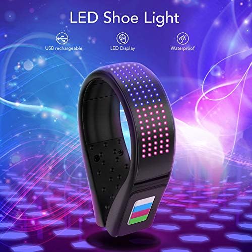 BASEIN LED Shoe Clip, LED Safety Light Clip On, USB Charging, IP67 Waterproof, 11 Flashing Modes Running Light for Runners Shoes, Ideal for Night Running, Jogging, Cycling, Climbing