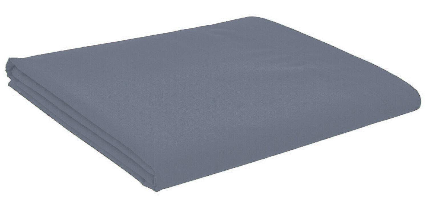 R&Z Plain Luxuary Polycotton Flat Sheets Single, Double, King, S King (Grey/Silver, Double)