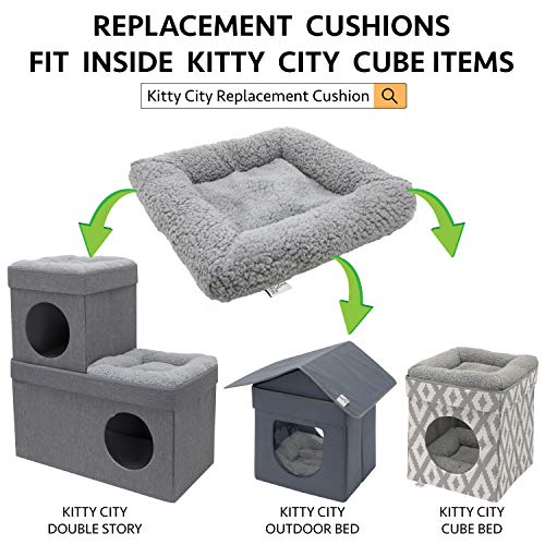 Kitty City 2 Level Outdoor Cat Condo, Large Cat Bed, Stackable Cat Cube