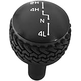 DV8 Offroad Replacement Shift Knob fits 2007-2018 Wrangler JK | 4WD Shifter | Billet Aluminum Construction | Rubber Tire Trea
