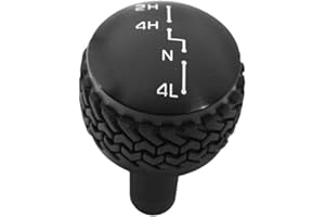 DV8 Offroad Replacement Shift Knob fits 2007-2018 Wrangler JK | 4WD Shifter | Billet Aluminum Construction | Rubber Tire Tread Grip