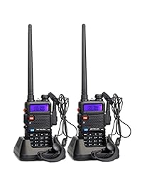 Retevis rt-5r 2 Way Radio 5 W 128 CH UHF/VHF 136 174/400 520 MHz banda dual Dual Standby CTCSS/DCS Jamón Radio FM (2 unidades)