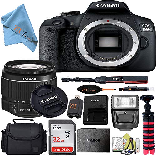 Canon EOS T7/2000D DSLR Camera w/Canon EFS 1855mm F/3.55.6 III Zoom