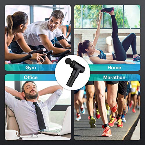 Massage-Gun-Deep-Tissue-Percussion-Muscle-Massager-Handheld-Electric-Body-Massager-Sports-Drill-Portable-Super-Quiet-Brushless-Motor-with-4-Massage-Heads-and-6-Adjustable-Speed