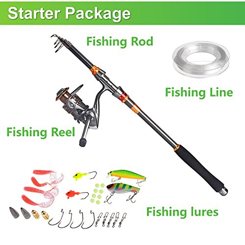 PLUSINNO Travel Spinning Fishing Rod Combos Carbon Telescopic Fishing Rod Pole with Reel Combo Sea Saltwater Freshwater Kit Fishing Rod Kit (2.4M 7.87Ft) PLUSINNO Travel Spinning Fishing Rod Combos Carbon Telescopic Fishing Rod Pole with Reel Combo Sea Saltwater Freshwater Kit Fishing Rod Kit (2.4M 7.87Ft)