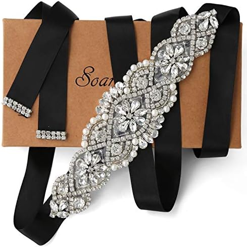 Fanqisi Wedding Accessories-Bridal Rhinestone Wedding Belt Crystal Rhinestone Braided Dress Sash Belt