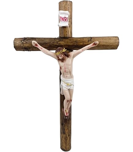 DevotedWalls - Crucifijo Católico Realista De 10 Pulgadas De Alto Para Pared, Cruz Realista De Jesús Para Iglesia, Capillas Y Mesa Del Hogar, Cruz De Altar, Altar Doméstico, Regalo Católico, Regalo