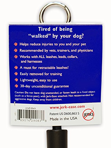 Jerk-Ease Bungee Dog Leash Extension - Small Black - Thumbnail 2