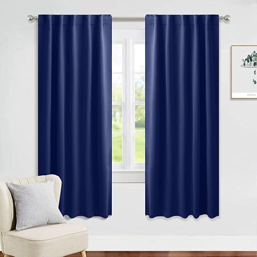 Amazon Com Pony Dance Navy Curtain Panels Kids Room Blackout