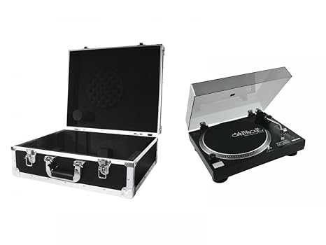 OMNITRONIC Set DD-2520 USB-Plattenspieler sw + Case schwarz -S- 20000304
