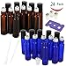 24 PACK Essential Oil Roller Bottles with Stainless Steel Roller Balls, 12 Amber Roller Bottles (0.34OZ) and 12 Cobalt Blue Roller Bottles (0.34OZ), include 1 Opener, 2 Clear Plastic Transfer Pipette,
