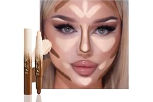FeiCuiYun Dual-Ended 2-in-1 Cream Contour & Highlighter Stick Makeup For Face & Body – Waterproof, Long-Lasting, Suitable for All Skin Tones, 01#Nuetral Nude + Beige