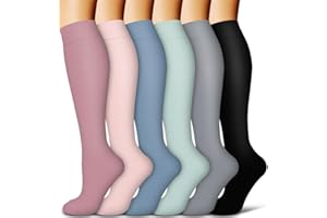 COOLOVER Copper Compression Socks for Women and Men(6 Pairs)-Best Support for Running, Athletic, Travel