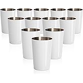 PYD Life 12 Pack 2 OZ Sublimation Shot Mugs Tumblers Blanks Bulk White Mini Wine Tumbler Stainless Steel Tumblers Cups without Lid and Straw for Sublimation Oven Printing