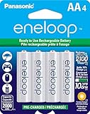 Panasonic BK-3MCCA4BA Eneloop AA 2100 Cycle Ni-MH Pre-Charged Rechargeable Batteries (Pack 4)