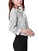 Allegra K Women Bow Neck Polka Dotted Blouses Summer Dressy Tops White L