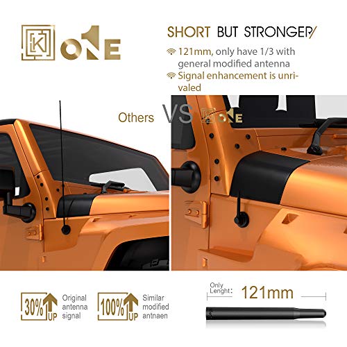 KEYO1E 4.8'' AM/FM Radio Stubby Antenna Short Compatible with Jeep Wrangler JK JKU JL JLU 2007-2020