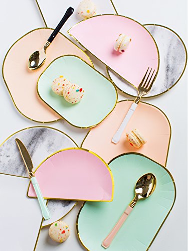 Sugar & Cloth Mint and Gold Plastic Disposable Flatware Set, 36-Piece, Service for 12