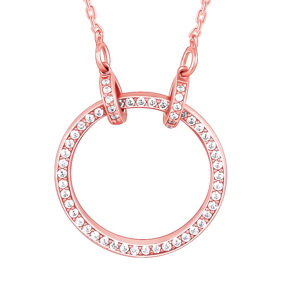 GIVA 925 Sterling Silver Rose Gold Forever Valentine Pendant with chain | Necklace for Women and Girls | With Certificate of Authenticity and 925 Hallmark